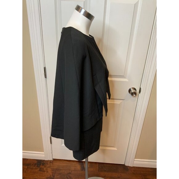 BCBGMaxAzria Brianne Black Shorts 1 Piece Caped Jumpsuit Romper $298, Size 2 - Picture 3 of 6